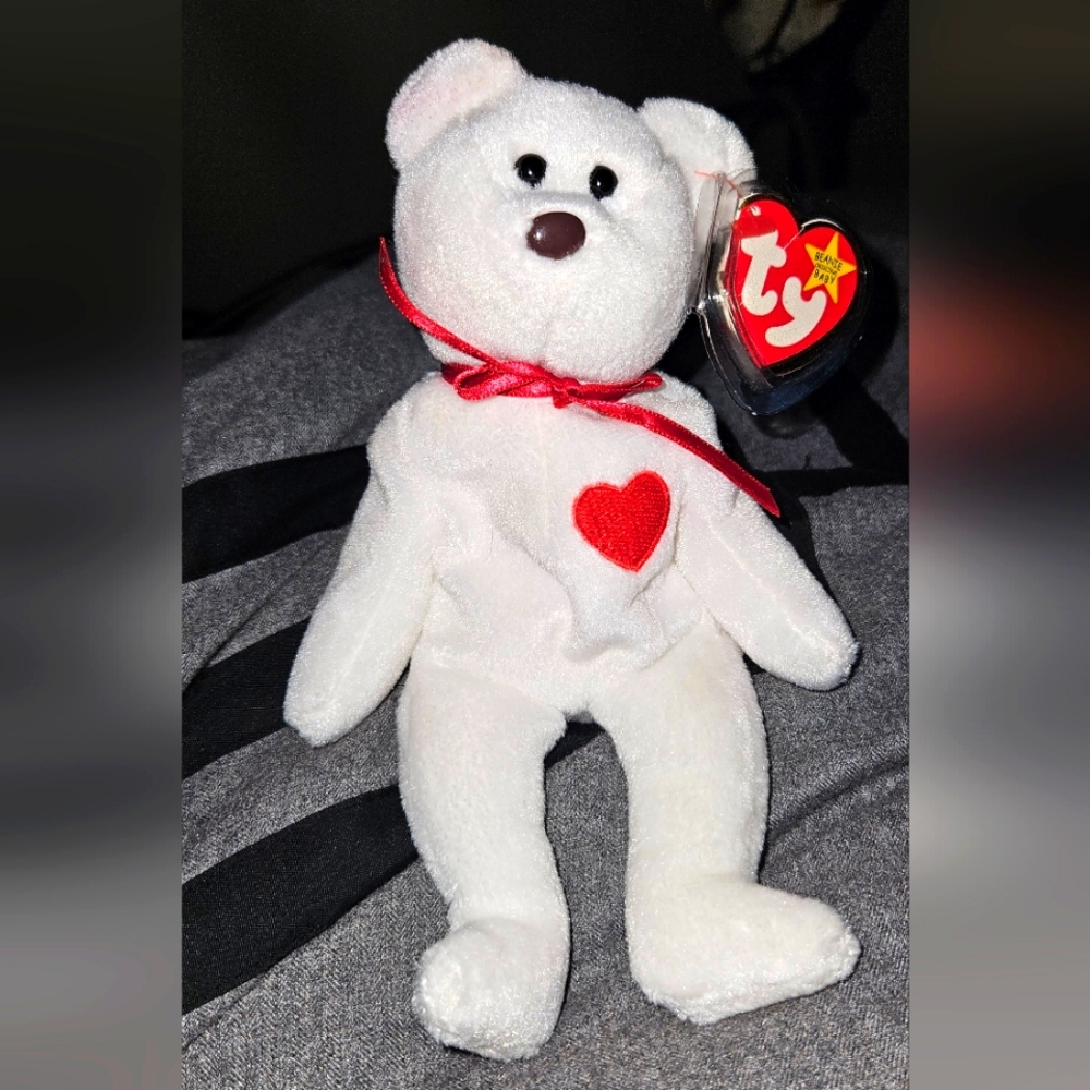Ty Beanie Baby 1993 RARE 'ii' & crooked nose,PVC pellets, 'suface" Valentino!!